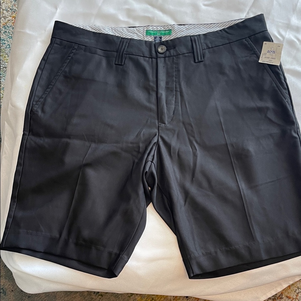 Tommy Hilfiger Black Flat Front Men's Shorts